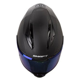 Casco Shaft 596 Solid Negro Gris Visor Iridium Azul